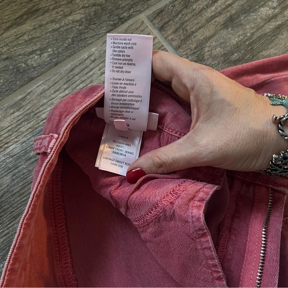 Paige Cindy Jean Front Seam, Raw Hem in Vintage Rose. Women’s Size 32, High Rise - Picture 5 of 11